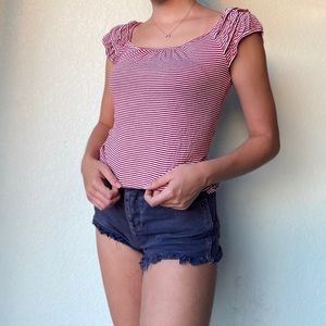 Striped red and white shirt